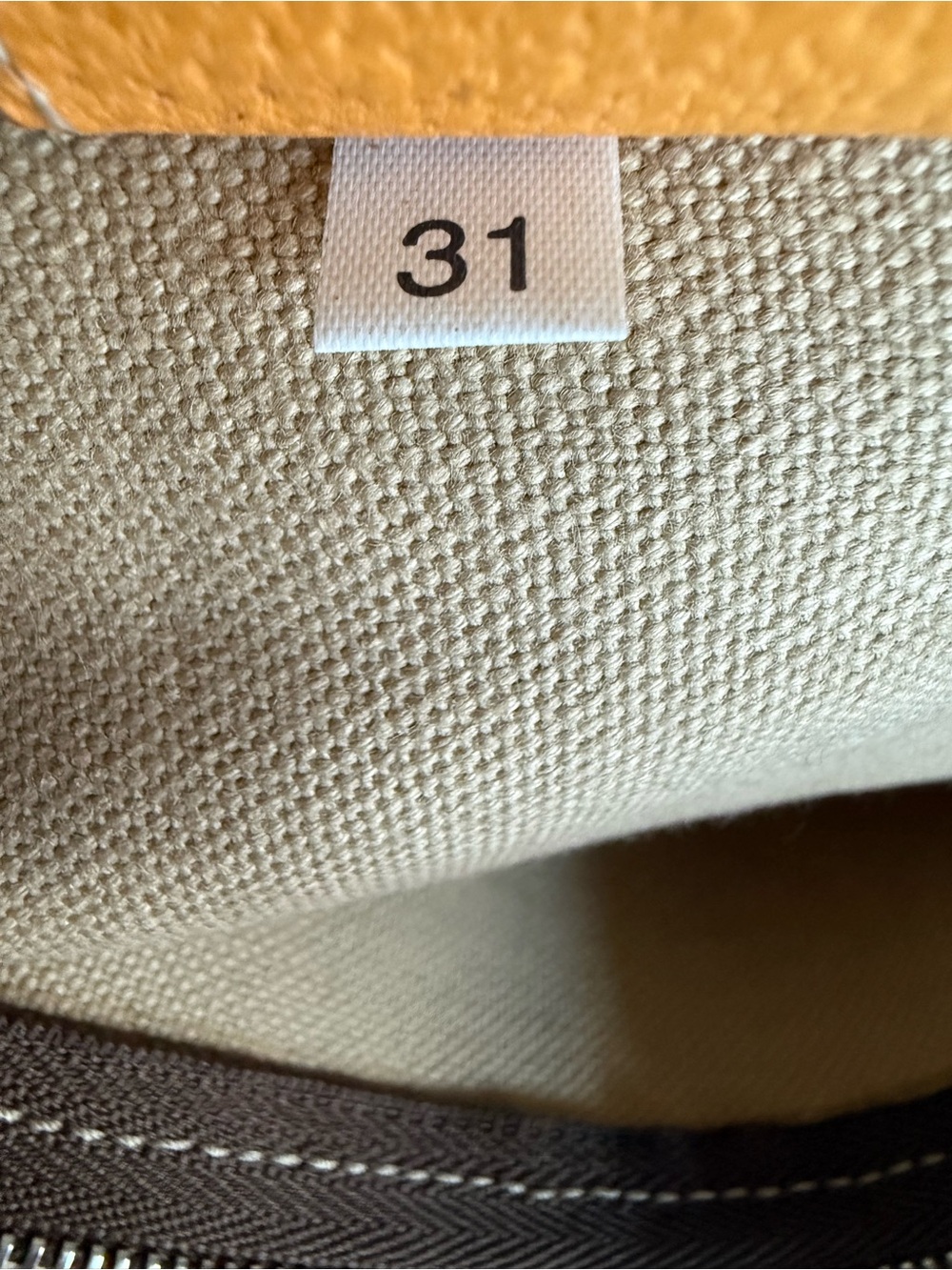 Prada Large Canapa Canvas Tote with Ochre Yellow Cinghiale Boarskin Appliqué - Picture 11 of 14